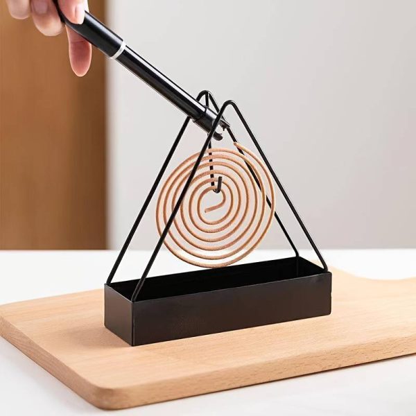 Pack Of 3 – Simple Triangle-shaped Iron Mosquito Coil Holder Creative Hanging Or Standing Incense Burner (random Color)