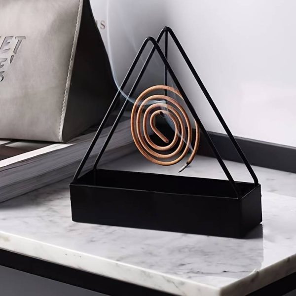 Pack Of 3 – Simple Triangle-shaped Iron Mosquito Coil Holder Creative Hanging Or Standing Incense Burner (random Color)