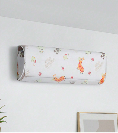 Air Conditioner Dust Cover Wall Mounted Indoor Hanging Dustproof Protective Cover (random Print)