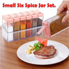 Spice Jars Dispenser Masala Rack Easy Flow Storage Crystal Seasoning Box Multicolour Set Of 6