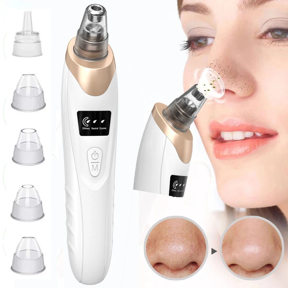 Upgraded Blackhead Remover Vacuum Facial Pore Cleaner Electric Acne Comedone Whitehead Extractor Tool 5 Probes For Women And Men